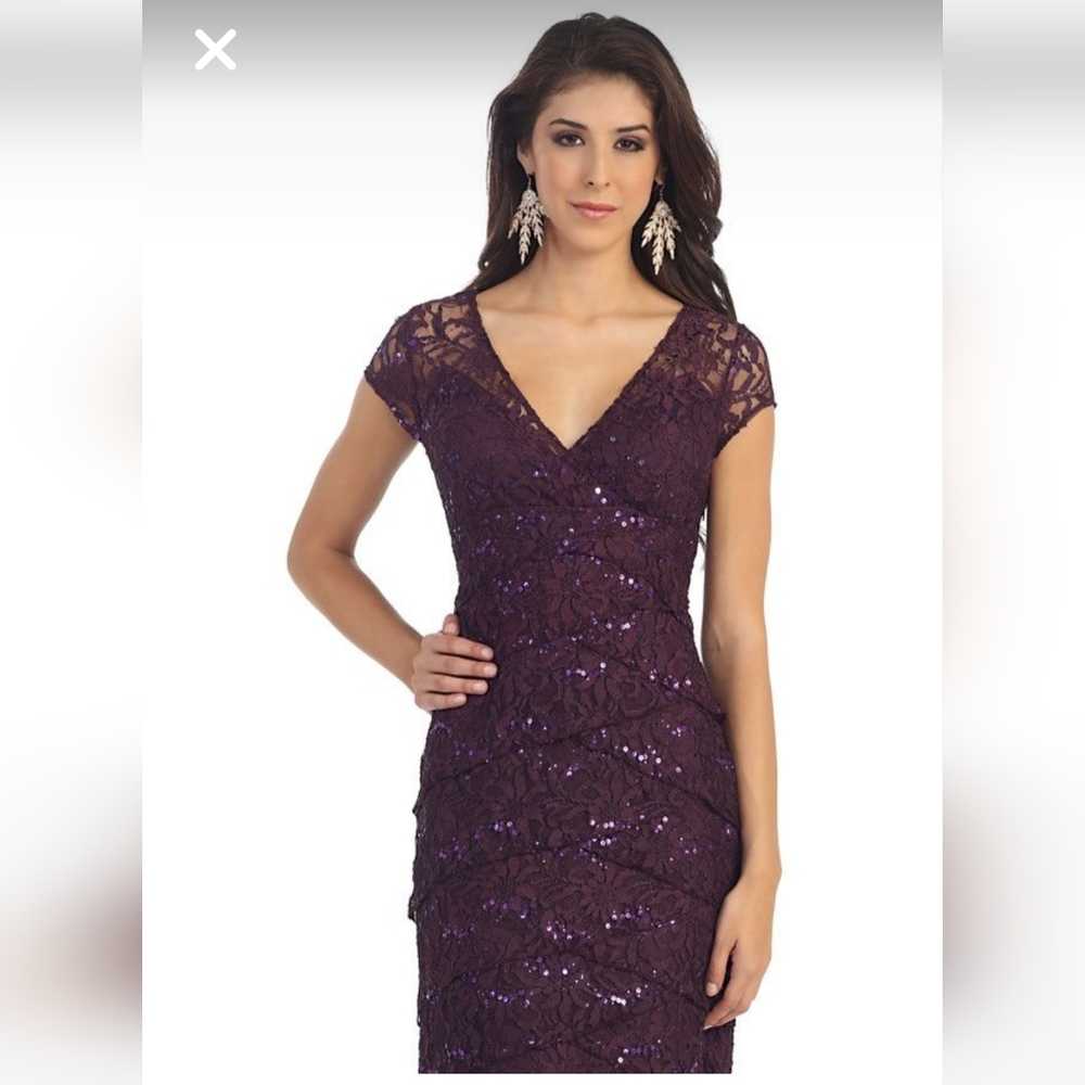 Elegant Purple Lace Dress